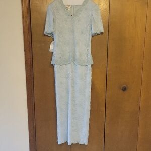 Light Blue Sequin Lace Dress